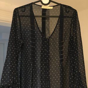 Pins and Needles Sheer Print Blouse